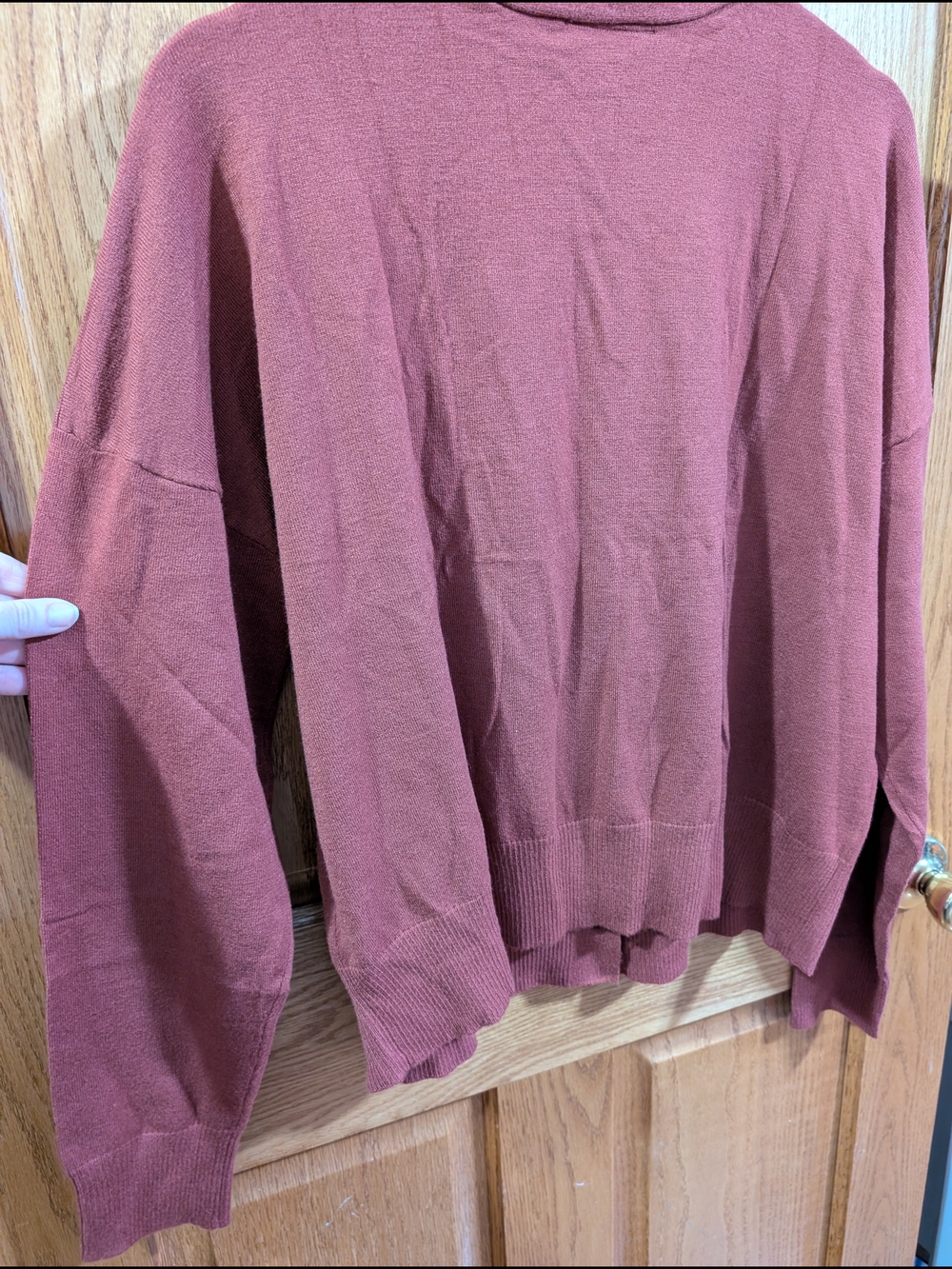 Rust Button-Front V-Neck Cardigan - Picture 3 of 6
